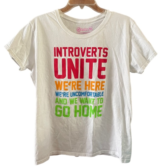 Sun Frog Shirts Ladies Cut Introvert Short Sleeve Graphic Tee Size XL - Picture 2 of 5